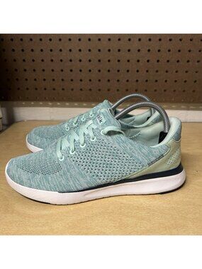 Kizik Lima Sneakers Hands Free Shoes Womens US 9 Wide Mens 7.5 Mint Green Knit